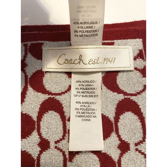Ladies Women’s COACH Signature Scarf Reversible - Picture 2 of 7